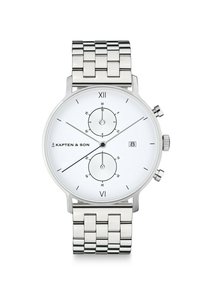 Kapten & Son CHRONO SMALL - Chronograph - silver coloured white