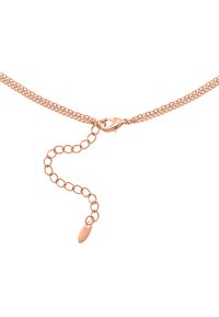 Halskette aus Roségold mit einem filigranen Kettendesign, ausgestattet mit einem Karabinerhaken und einer verstellbaren Länge mit verbundenen Kettenakzenten.
