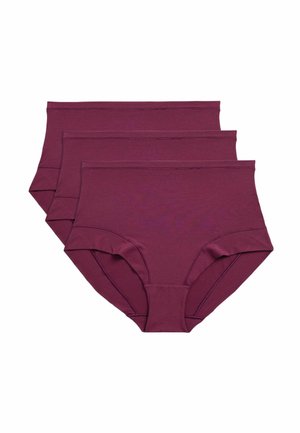 Bordeaux katoenen boxershort, verkrijgbaar in een set van drie, met een gladde textuur en elastische tailleband. Geen patronen of extra accenten.