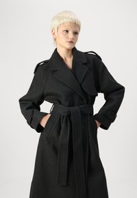 ONLY ONLDEAR TRILLION BELT - Klasický kabát - dark grey