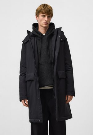 LONG WITH HOOD - Parka - black