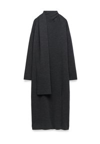 SCARF-COLLAR MIDI - Gebreide jurk - grey melange