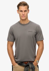 Superdry & Co OVERDYED LOGO - T-Shirt basic - dark slate grey