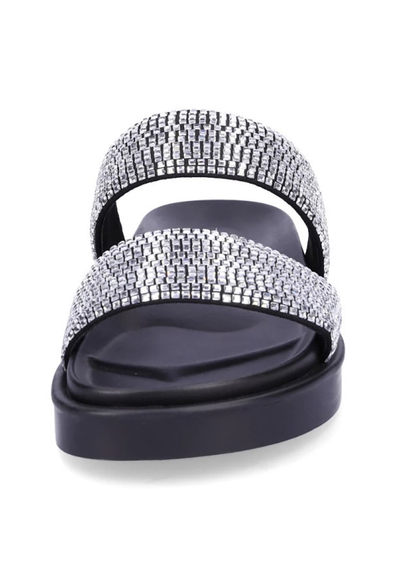 Buffalo Sandalias planas black silver/negro