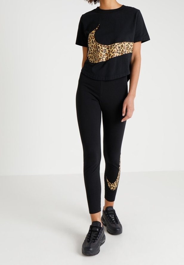 nike black leggings with leopard swoosh