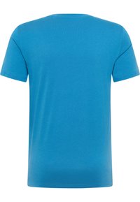 Short-sleeve t-shirt in bright blue cotton, featuring a classic round neckline and smooth texture with no visible patterns or graphics.