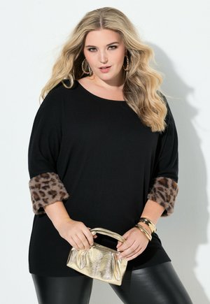 FLEDERMAUSÄRMEL ABNEHMBARER - Strickpullover - black
