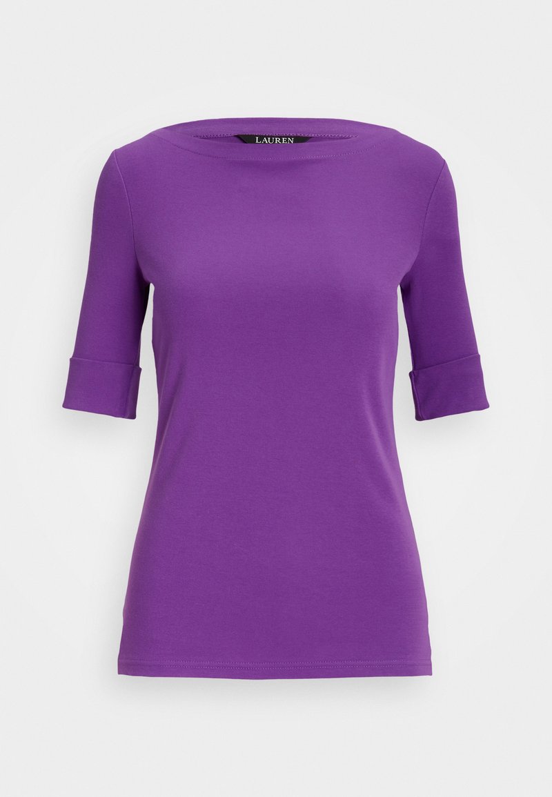 Lauren Ralph Lauren STRETCH COTTON BOATNECK TEE - T-shirt basic - purple jasper