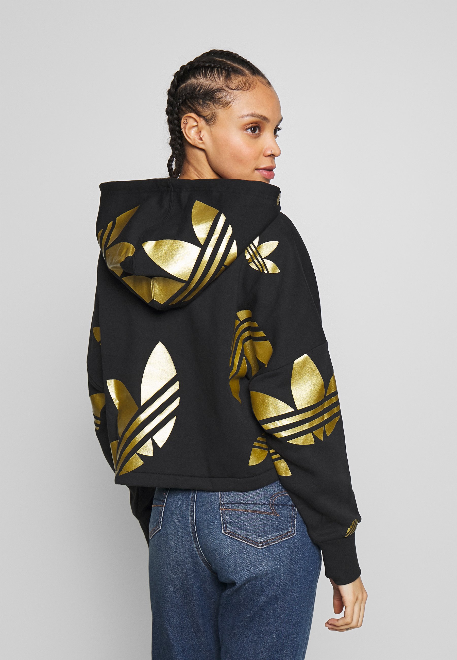 adidas Originals ADICOLOR LARGE LOGO CROPPED HODDIE SWEAT adidas Originals ADICOLOR LARGE LOGO CROPPED HODDIE SWEAT