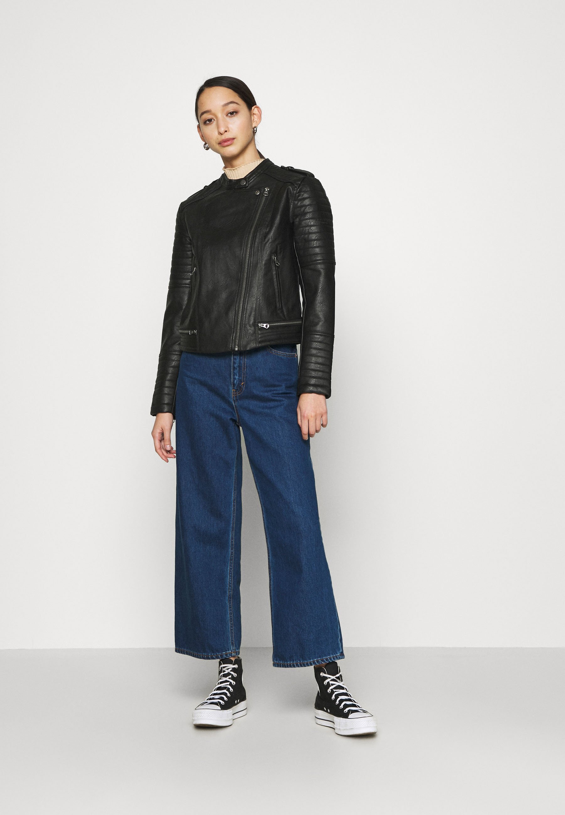 Pepe Jeans LENNA - Imiteret læderjakke - black/sort - Zalando.dk
