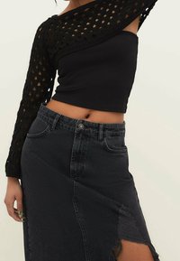 Stradivarius Strickpullover - metallic black