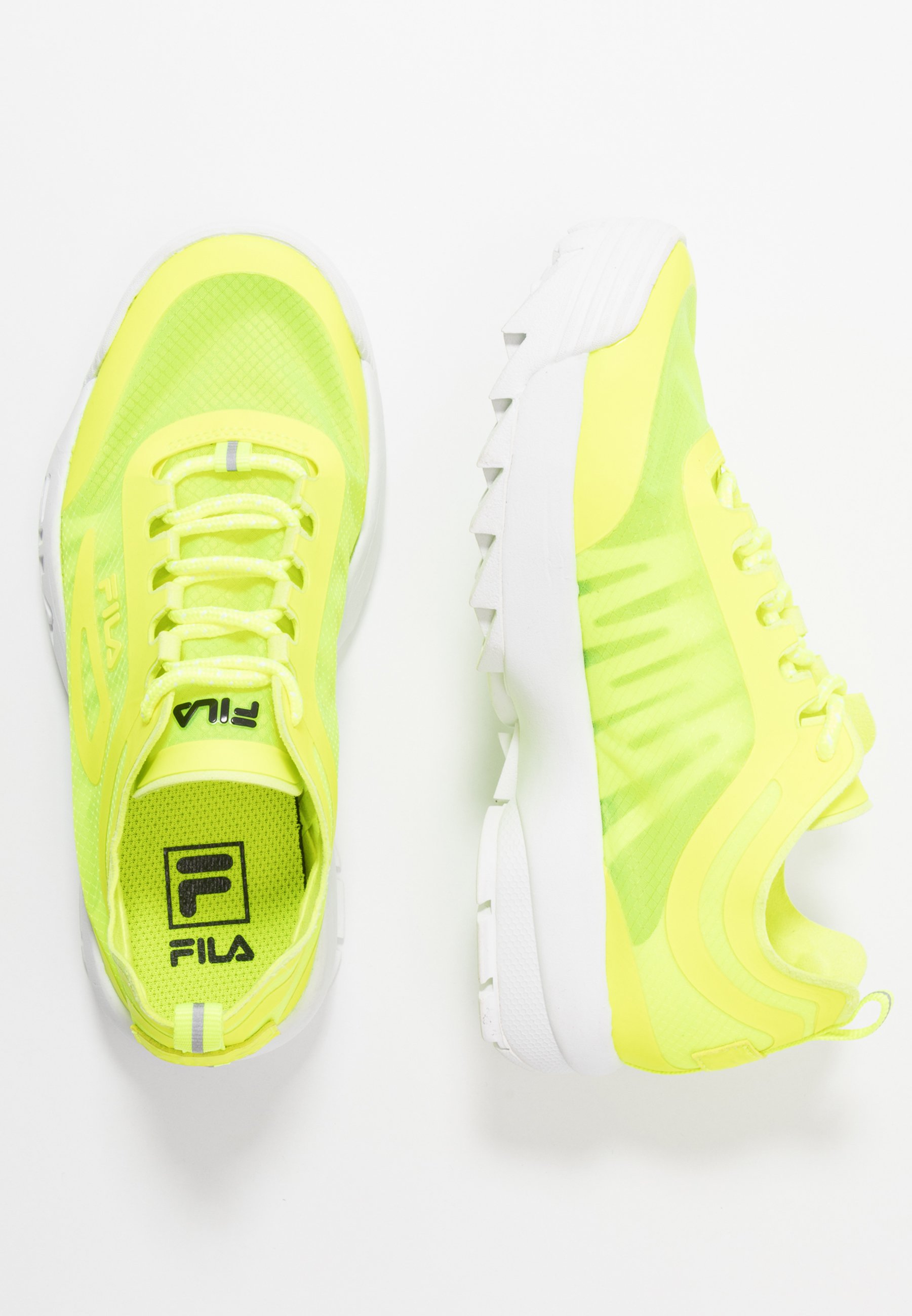 fila disruptor jaune fluo