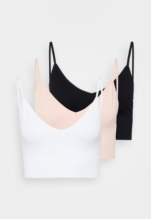 ONLVICKY V NECK 3 PACK  - Biustjė - black/bright white/rugby tan