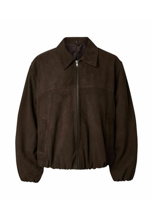 Pieces, BOMBERJACKE PCTILLA WILDLEDER - Veste en cuir - hot fudge