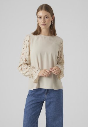 Vero Moda VMSEJA - Μπλούζα με μακριά μανίκια - pumice stone