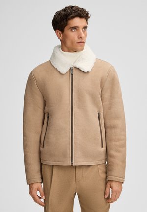MONTY - Lederjacke - beige
