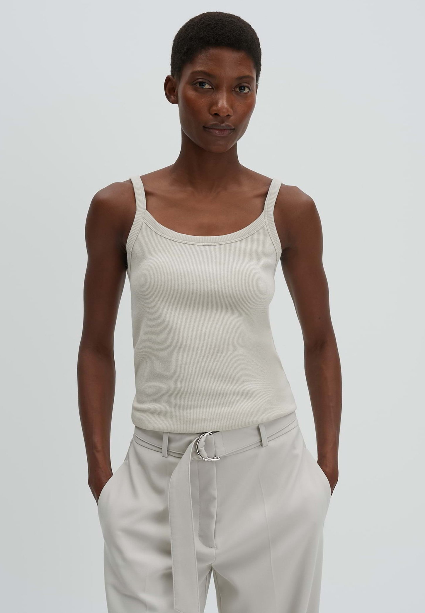 POSEY COLLAR TOP グレー someday. RELAXED FIT DRAPED COLLAR - Top - warm clay/grijs