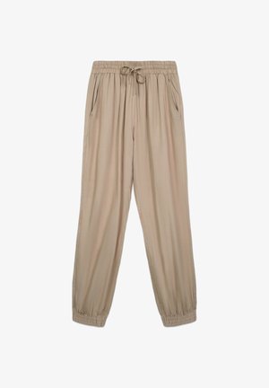 Terranova, JOGGING WITH A DRAWSTRING AND SOLID CUFFS - Pantaloni sportivi - sabbia