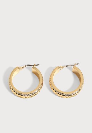 Lauren Ralph Lauren, HERRINGBONE PAVE HOOP - Boucles d'oreilles - gold-coloured/white