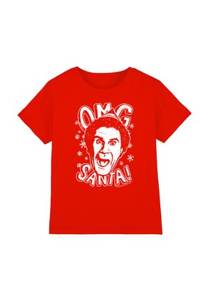 Cotton Soul, ELF/OMG SANTA UNISEX - Print T-shirt - red