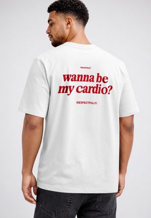 Neverless, HERREN T-SHIRT - SPRUCH CARDIO - OVERSIZED RELAXED FIT - Print T-shirt - relaxed-fit weiß