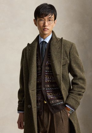 Polo Ralph Lauren, WOOL HERRINGBONE POLO COAT - Класическо палто - loden/multi-coloured