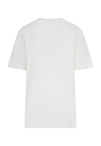 White short-sleeve t-shirt made of cotton. Features a crew neck and a relaxed fit. Smooth texture with no visible patterns or accents.