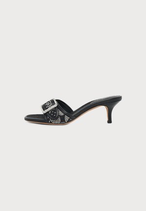 COACH, MARGOT CRYSTAL SIGNATURE SANDAL - Чехли с токчета - black