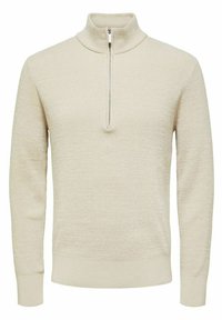 HIGH NECK - Strikkegenser - oatmeal