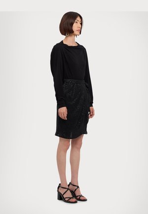 FRANKIE SKIRT - Omslagsskjørt - black shimmer