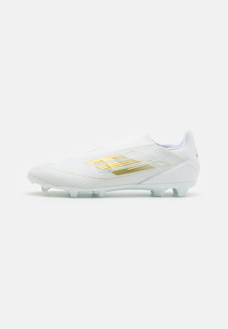 adidas Performance F50 LEAGUE LACELESS FIRM/MULTI-GROUND - Nogometne kopačke za čvrstu podlogu - footwear white/gold metallic