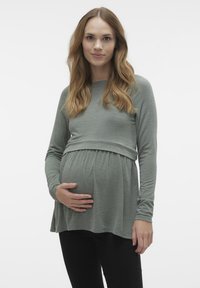 MAMALICIOUS MLANABELLA JUNE - Majica z dolgimi rokavi - laurel wreath melange