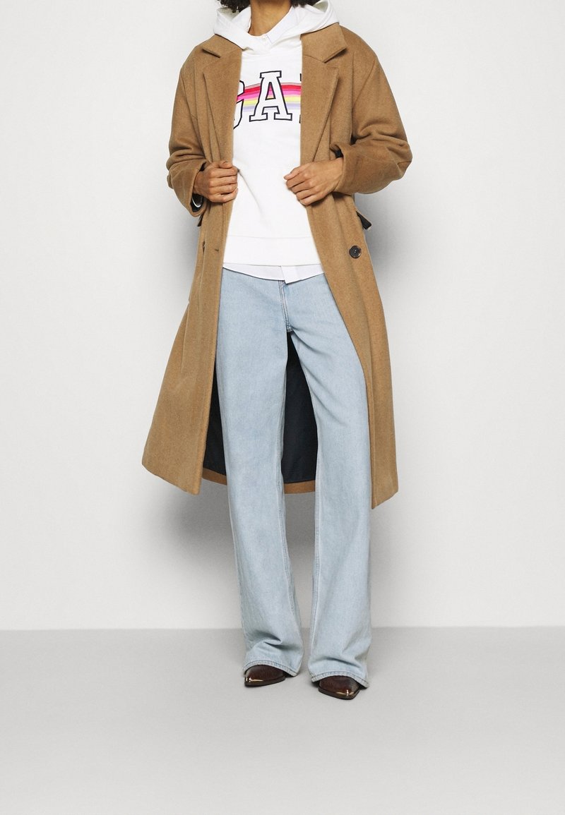 LBO - Pull A Capuche Grosses Mailles 0645 Blanc