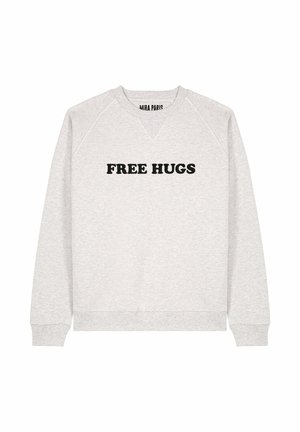FREE HUGS EMBROIDERY SUPERHEAVY - Felpa - mottled grey