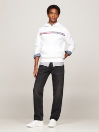 Tommy Hilfiger CHEST STRIPE HOODY - Jersey con capucha - white