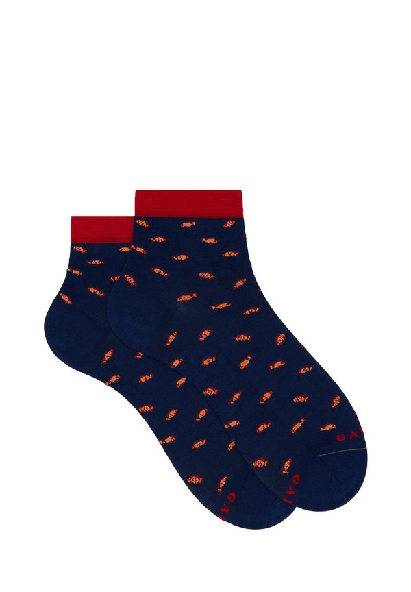 TWO-COLOUR FISH PATTERNED SHORT - Socken - blu