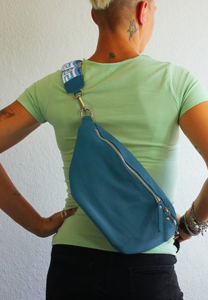 DrachenLeder Gürteltasche - blau