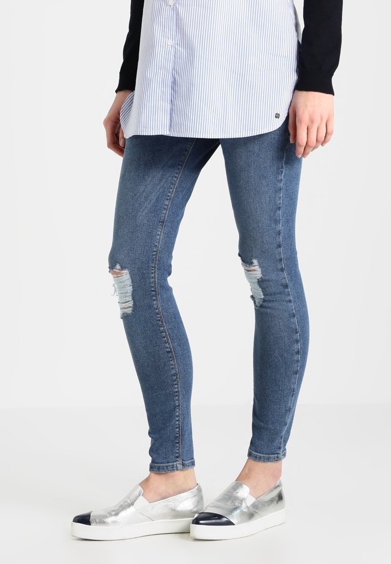 Topshop Tall Joni Skinny Jeans In Mid Wash Blue - Foto 2
