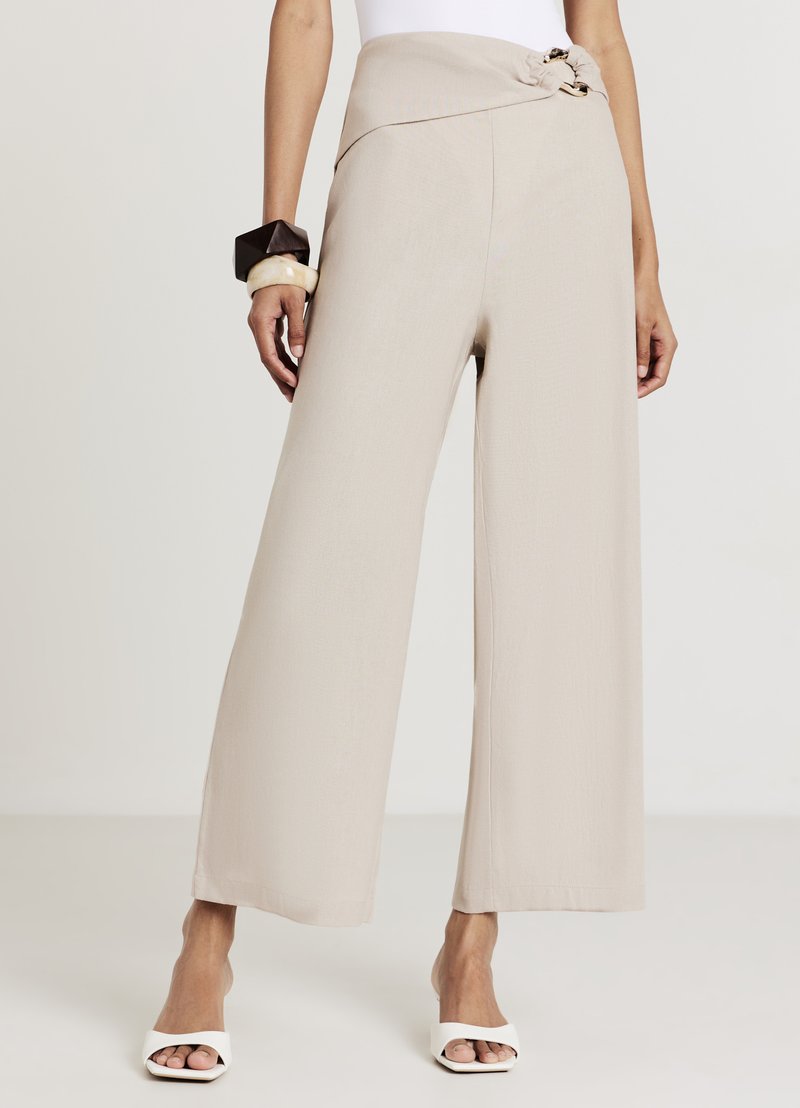 Calliope CULOTTE CON FIBBIA - Pantaloni - sabbia medio