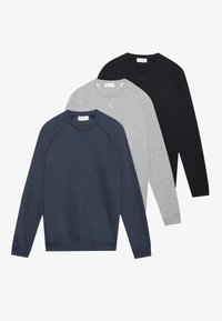 3 PACK - Sudadera - black/mottled grey/dark blue