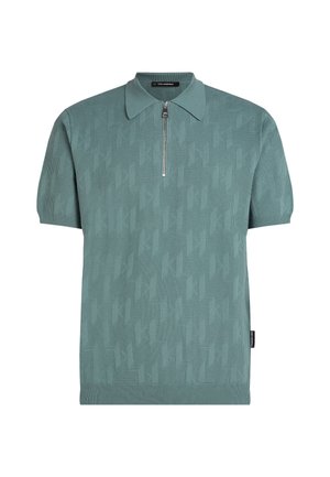 KARL LAGERFELD MONOGRAM ZIP-UP - Polo - slate