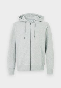 JJEBASIC ZIP HOOD - Felpa con zip - light grey melange
