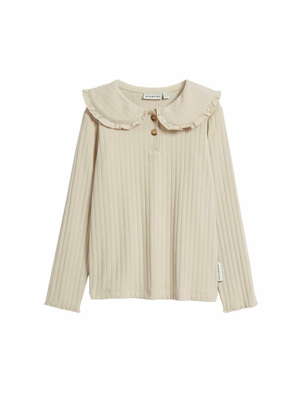 MED KRAGE - Langarmshirt - Beige