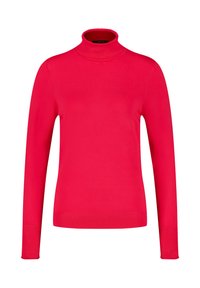 Taifun LANGARM RUND BASIC MIT ROLLKRAGEN - Strickpullover - cherry red