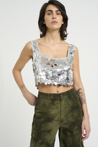 Gestuz GLITTA - Top - silver