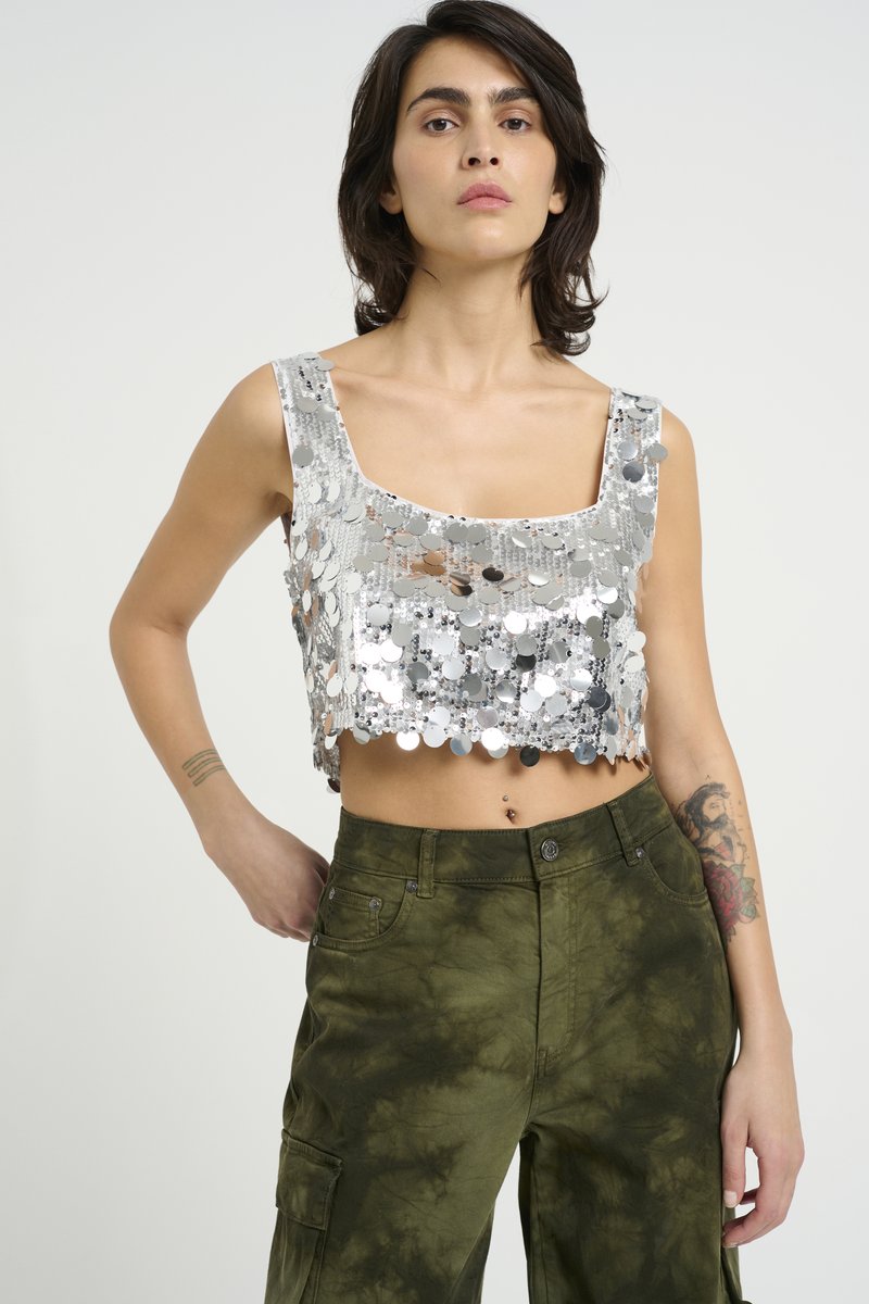 Gestuz GLITTA - Top - silver