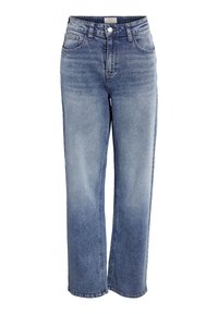 Ανοιχτού μπλε τζιν παντελόνι σε ίσια γραμμή με ψηλή μέση, μπροστινές τσέπες και φερμουάρ. Διαθέτει ξεθωριασμένη απόχρωση και ακατέργαστο στρίφωμα στους αστραγάλους.