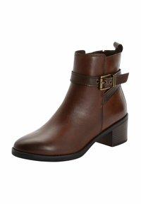 Marco Tozzi Cowboy/biker ankle boot - chestnut comb