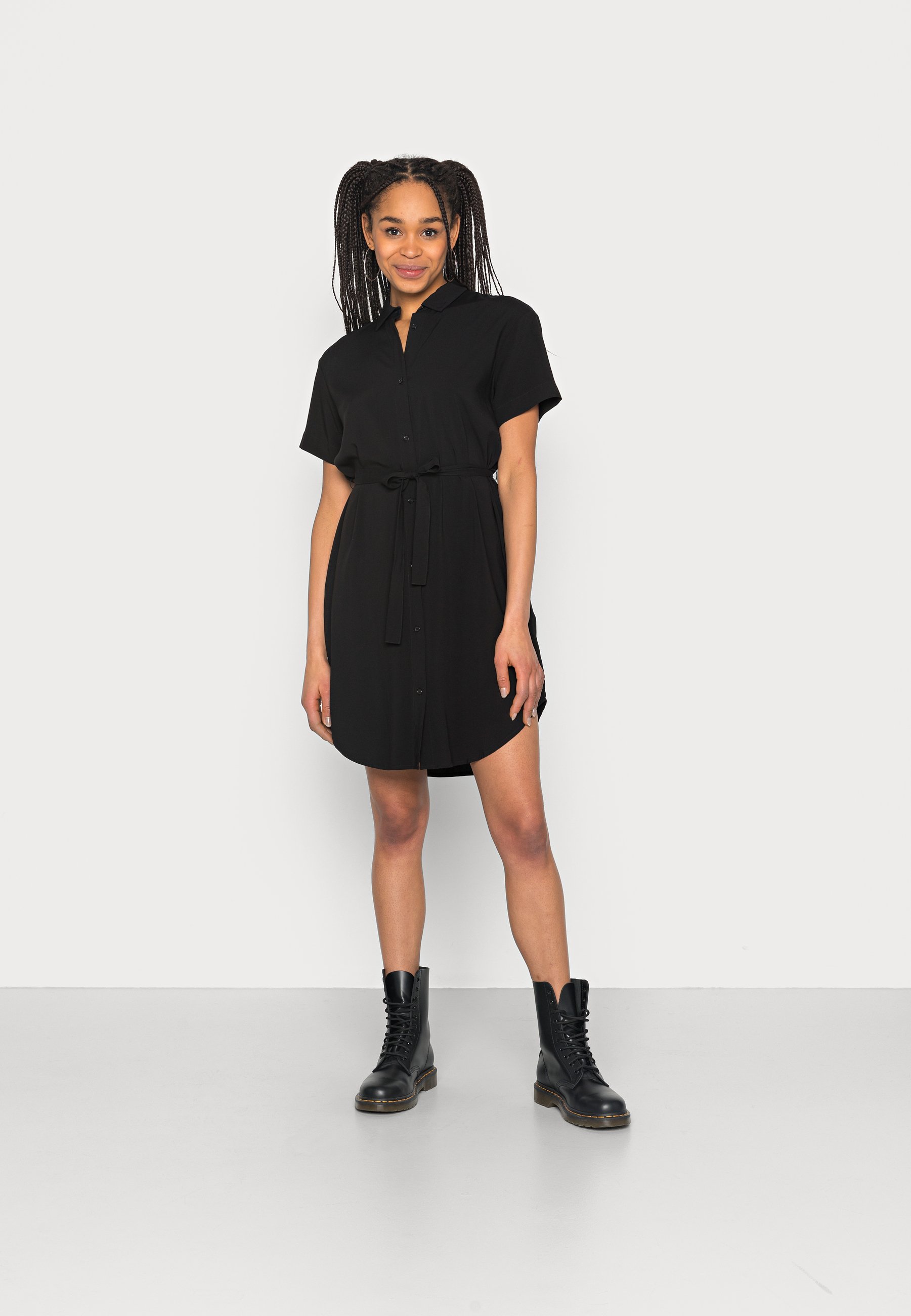Even\u0026Odd Shirt dress - black/black 