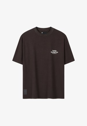 Another Cotton Lab, SRC WASHED T-SHIRT - T-shirt print - washed chocolate